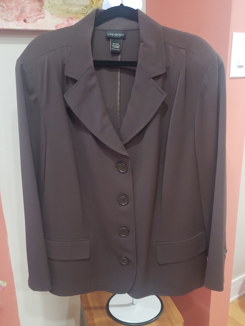 Lane Bryant Brown Single-Breasted Blazer, 22/24W
